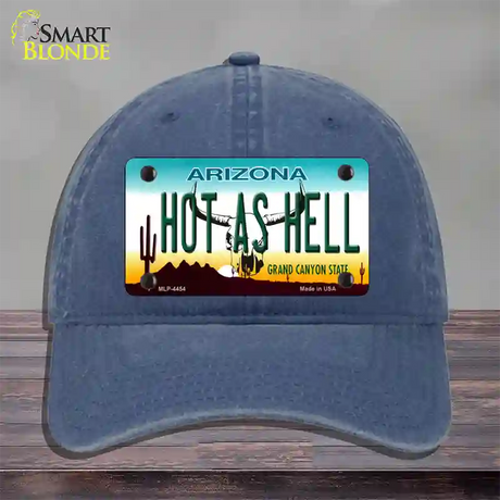 Hot As Hell Arizona Novelty License Plate Hat Unconstructed Cotton / Navy