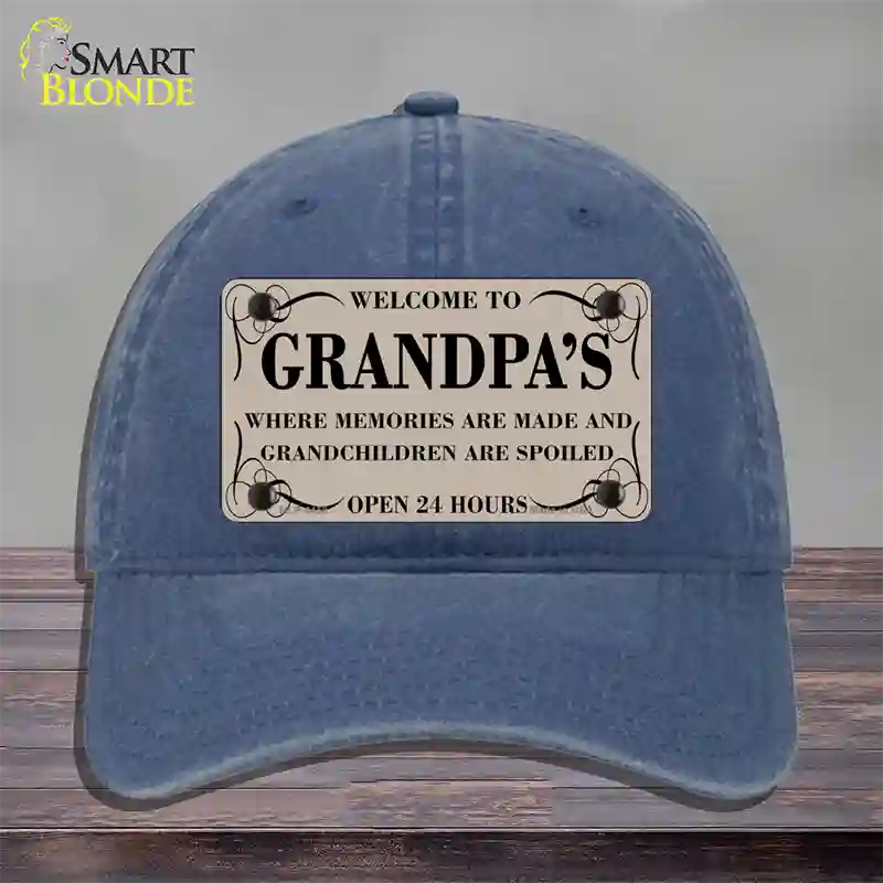 Welcome To Grandpas Novelty License Plate Hat Unconstructed Cotton / Navy