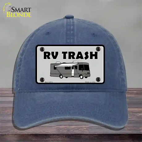 RV Trash Aluminum Automotive Novelty License Plate Hat Unconstructed Cotton / Navy