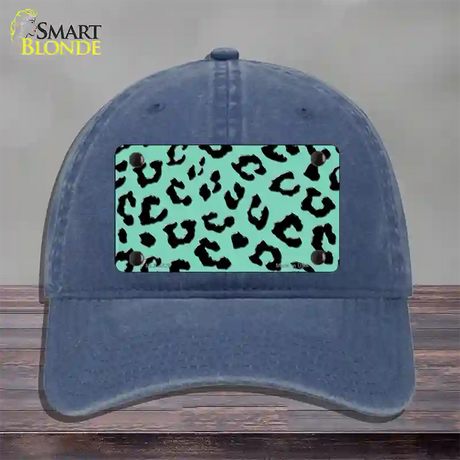 Mint Black Cheetah Novelty License Plate Hat Unconstructed Cotton / Navy