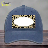 Gold Black Cheetah Scallop Novelty License Plate Hat Unconstructed Cotton / Navy