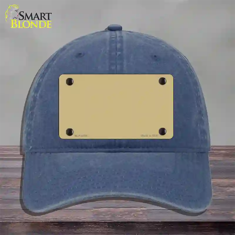 Gold Solid Novelty License Plate Hat Unconstructed Cotton / Navy