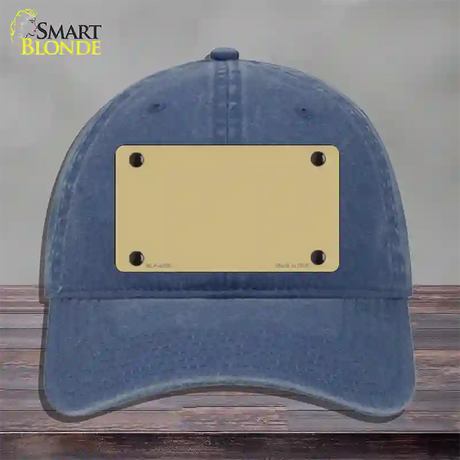 Gold Solid Novelty License Plate Hat Unconstructed Cotton / Navy