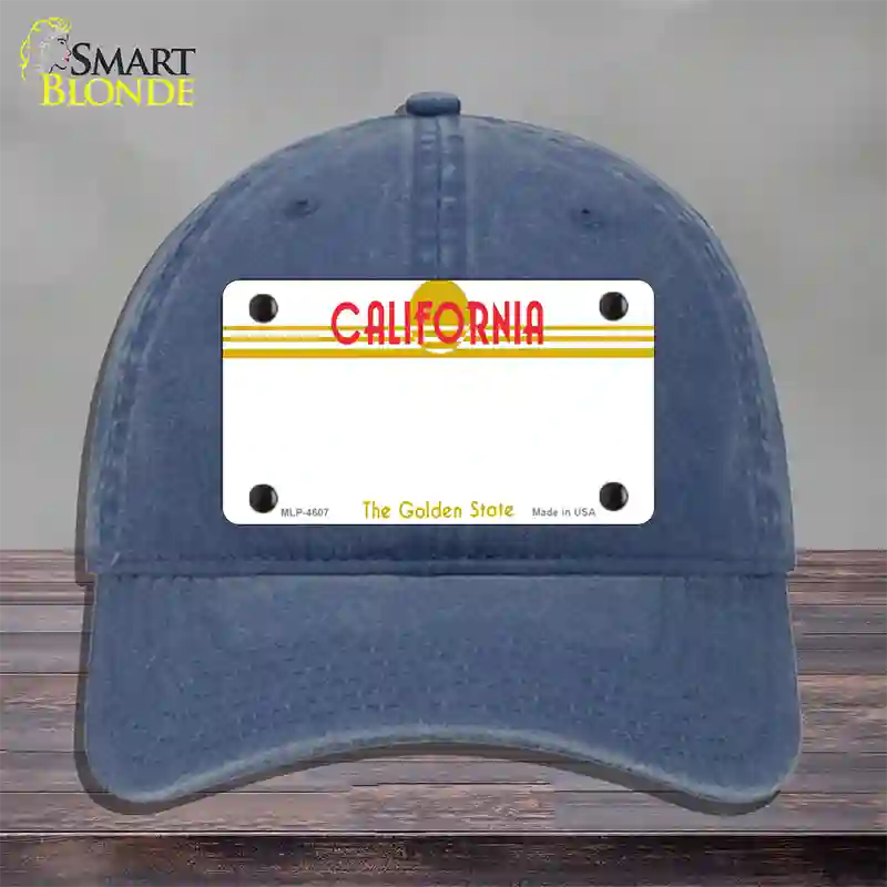 California Golden State Plate State Blank Novelty License Plate Hat Unconstructed Cotton / Navy