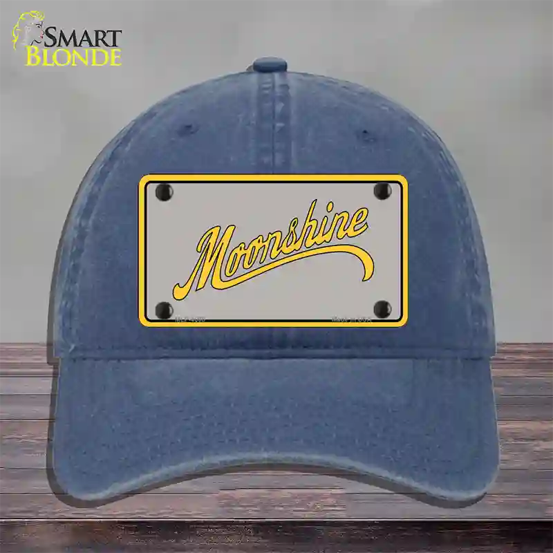 Moonshine Novelty License Plate Hat Unconstructed Cotton / Navy