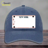 New York State Blank Novelty License Plate Hat Unconstructed Cotton / Navy