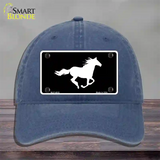 Running Horse Novelty License Plate Hat Unconstructed Cotton / Navy