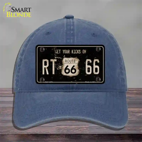 Route 66 Get Your Kicks Novelty License Plate Hat Unconstructed Cotton / Navy