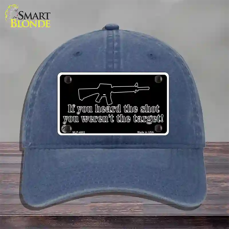 Heard The Shot Novelty License Plate Hat Unconstructed Cotton / Navy