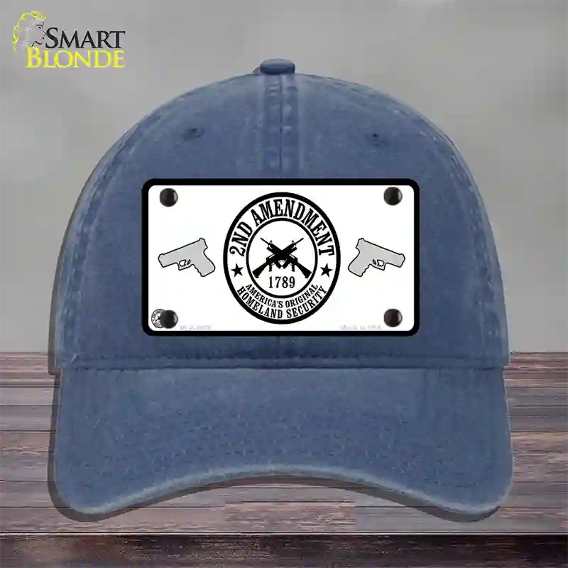 2nd Amendment Novelty License Plate Hat Unconstructed Cotton / Navy