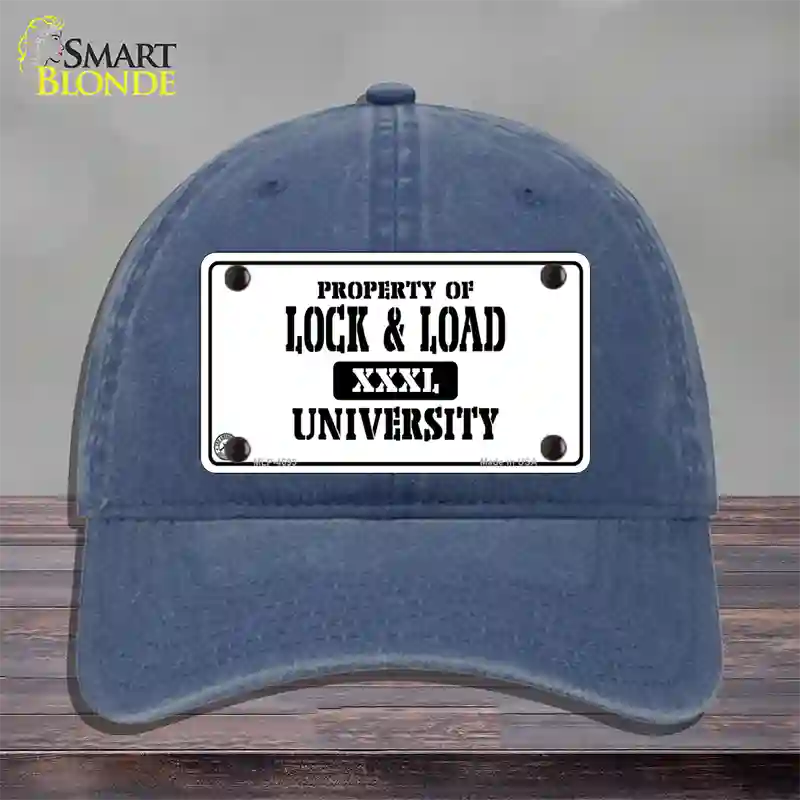 Lock And Load Novelty License Plate Hat Unconstructed Cotton / Navy