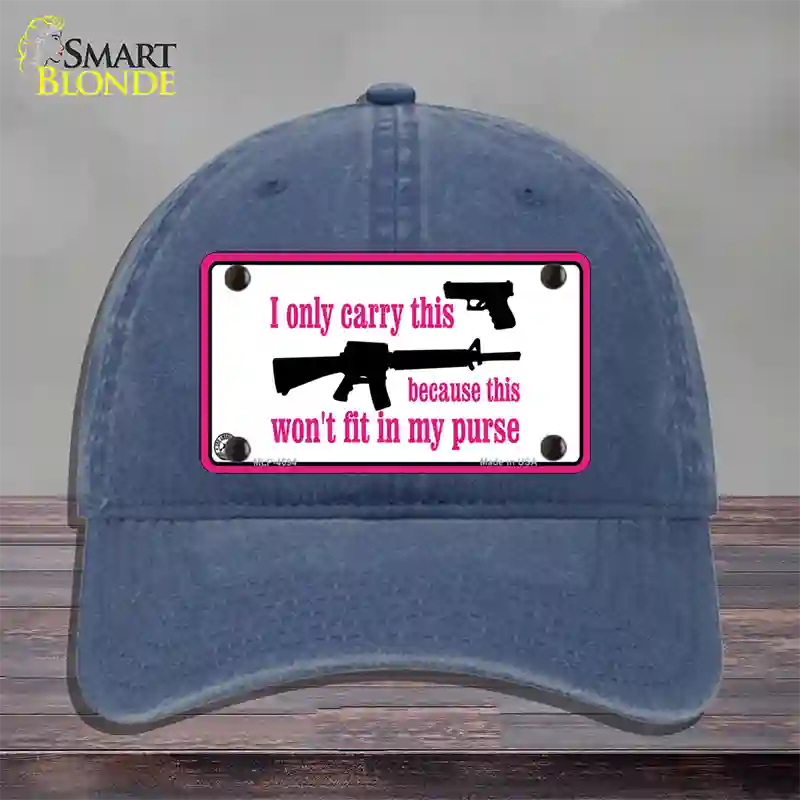 I Carry This Gun Novelty License Plate Hat Unconstructed Cotton / Navy