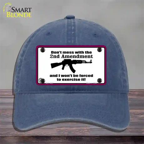 I Wont Be Forced To Use It Novelty License Plate Hat Unconstructed Cotton / Navy