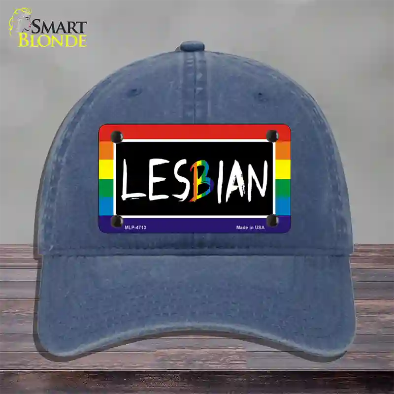 Lesbian Novelty License Plate Hat Unconstructed Cotton / Navy