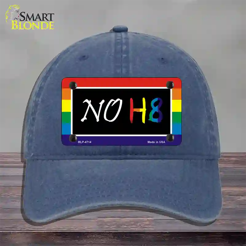 NO H8 Novelty License Plate Hat Unconstructed Cotton / Navy