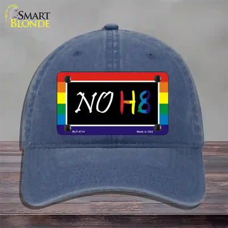 NO H8 Novelty License Plate Hat Unconstructed Cotton / Navy