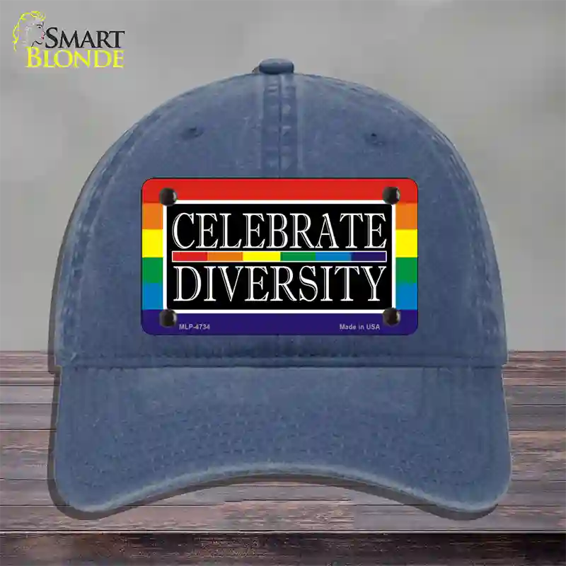 Celebrate Diversity Novelty License Plate Hat Unconstructed Cotton / Navy