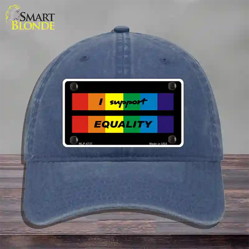 I Support Equality Novelty License Plate Hat Unconstructed Cotton / Navy