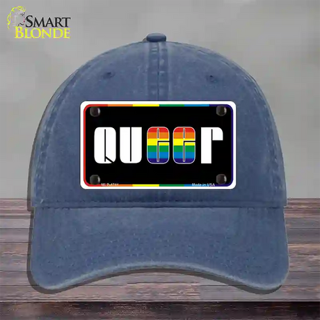 Queer Novelty License Plate Hat Unconstructed Cotton / Navy