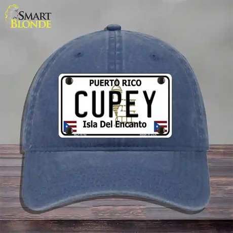 Cupey Puerto Rico Novelty License Plate Hat Unconstructed Cotton / Navy