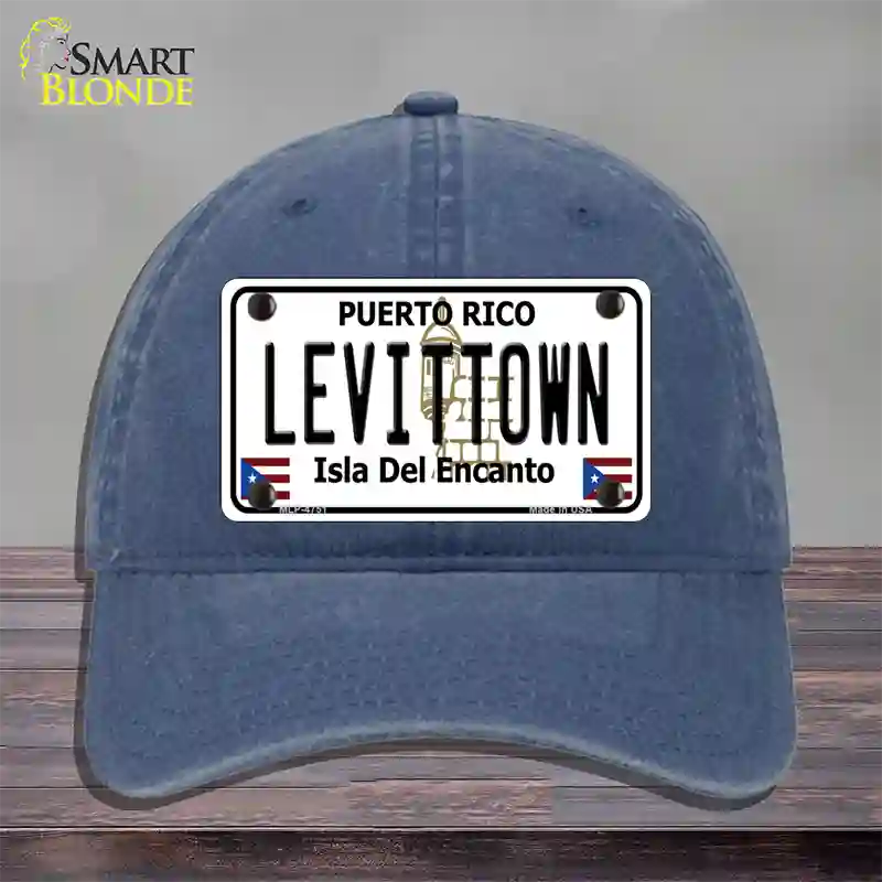 Levittown Puerto Rico Novelty License Plate Hat Unconstructed Cotton / Navy