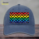 Rainbow Black Chevron Novelty License Plate Hat Unconstructed Cotton / Navy