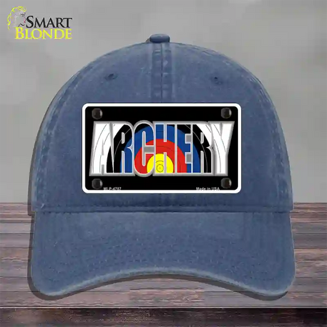 Archery Novelty License Plate Hat Unconstructed Cotton / Navy