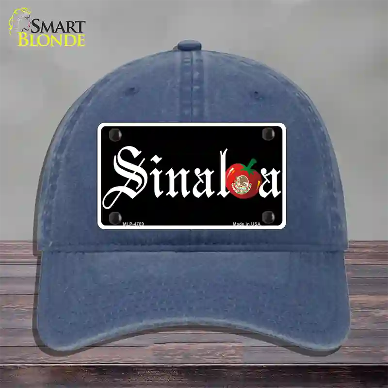 Sinaloa Black Novelty License Plate Hat Unconstructed Cotton / Navy