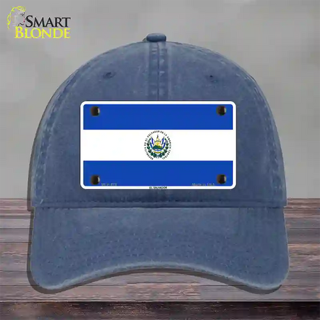 El Salvador Flag Novelty License Plate Hat Unconstructed Cotton / Navy