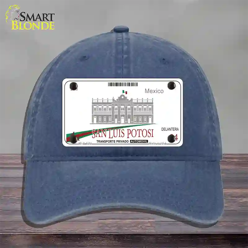 San Luis Potosi Mexico Novelty License Plate Hat Unconstructed Cotton / Navy