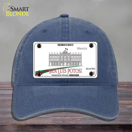 San Luis Potosi Mexico Novelty License Plate Hat Unconstructed Cotton / Navy