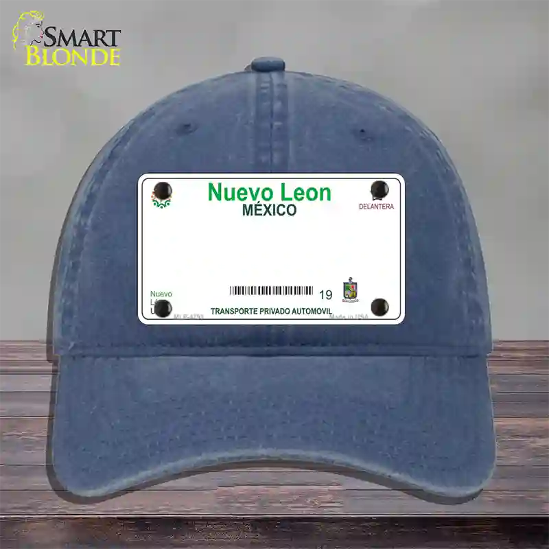 Nuevo Leon Mexico Blank Novelty License Plate Hat Unconstructed Cotton / Navy