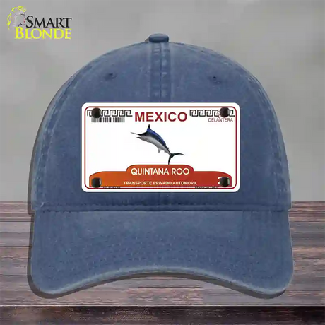 Quintana Roo Mexico Novelty License Plate Hat Unconstructed Cotton / Navy