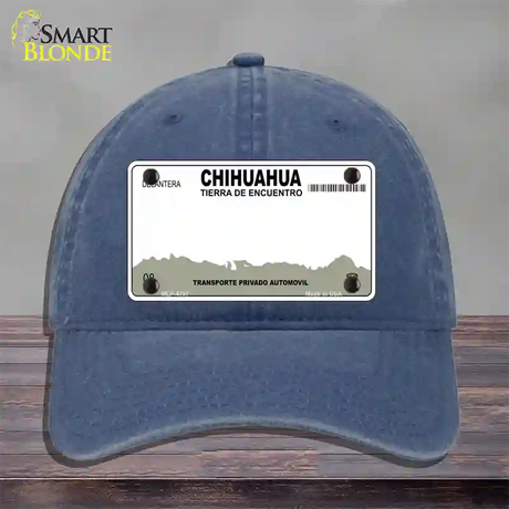 Chihuahua Mexico Novelty License Plate Hat Unconstructed Cotton / Navy