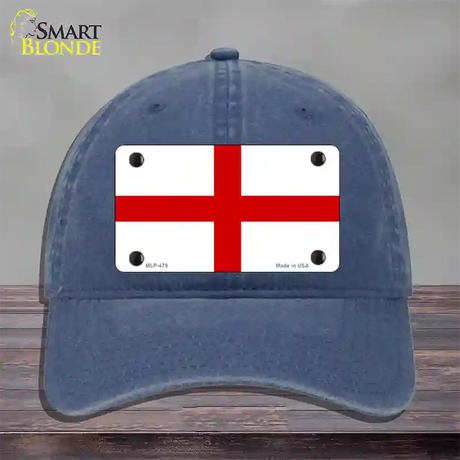 England Flag Novelty License Plate Hat Unconstructed Cotton / Navy