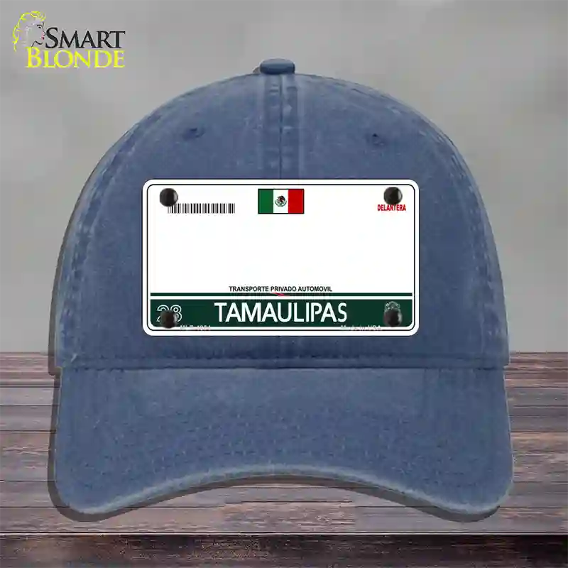 Tamaulipas Mexico Blank Novelty License Plate Hat Unconstructed Cotton / Navy