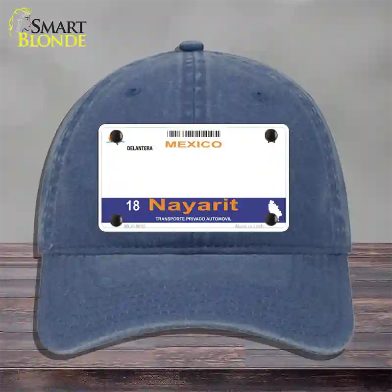 Nayarit Mexico Novelty License Plate Hat Unconstructed Cotton / Navy