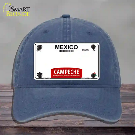 Campeche Mexico Blank Novelty License Plate Hat Unconstructed Cotton / Navy