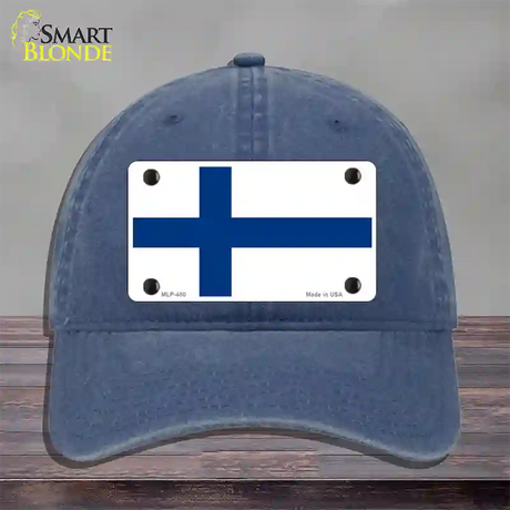 Finland Flag Novelty License Plate Hat Unconstructed Cotton / Navy