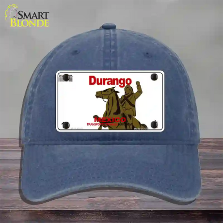 Durango Mexico Novelty License Plate Hat Unconstructed Cotton / Navy