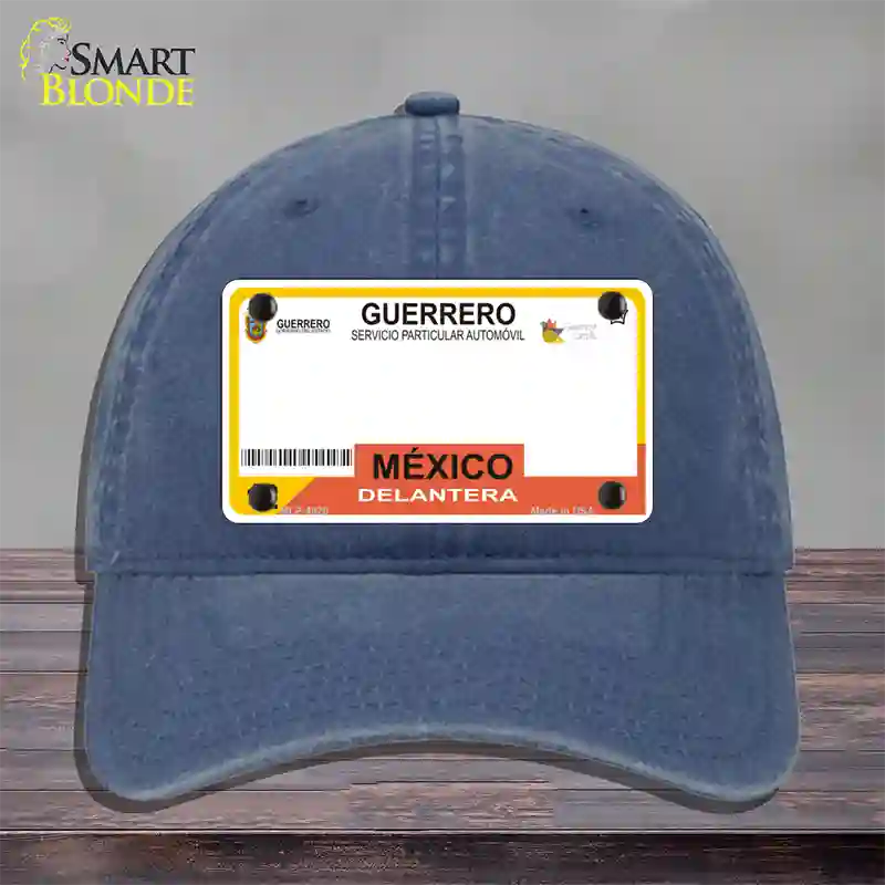 Guerrero Mexico Blank Novelty License Plate Hat Unconstructed Cotton / Navy