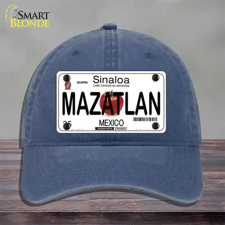 Mazatlan Mexico Novelty License Plate Hat Unconstructed Cotton / Navy