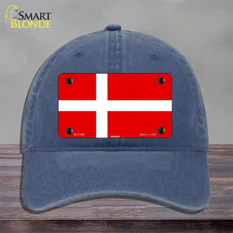 Denmark Flag Novelty License Plate Hat Unconstructed Cotton / Navy