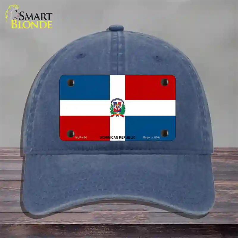 Dominican Republic Flag Novelty License Plate Hat Unconstructed Cotton / Navy