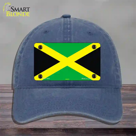 Jamaica Flag Novelty License Plate Hat Unconstructed Cotton / Navy