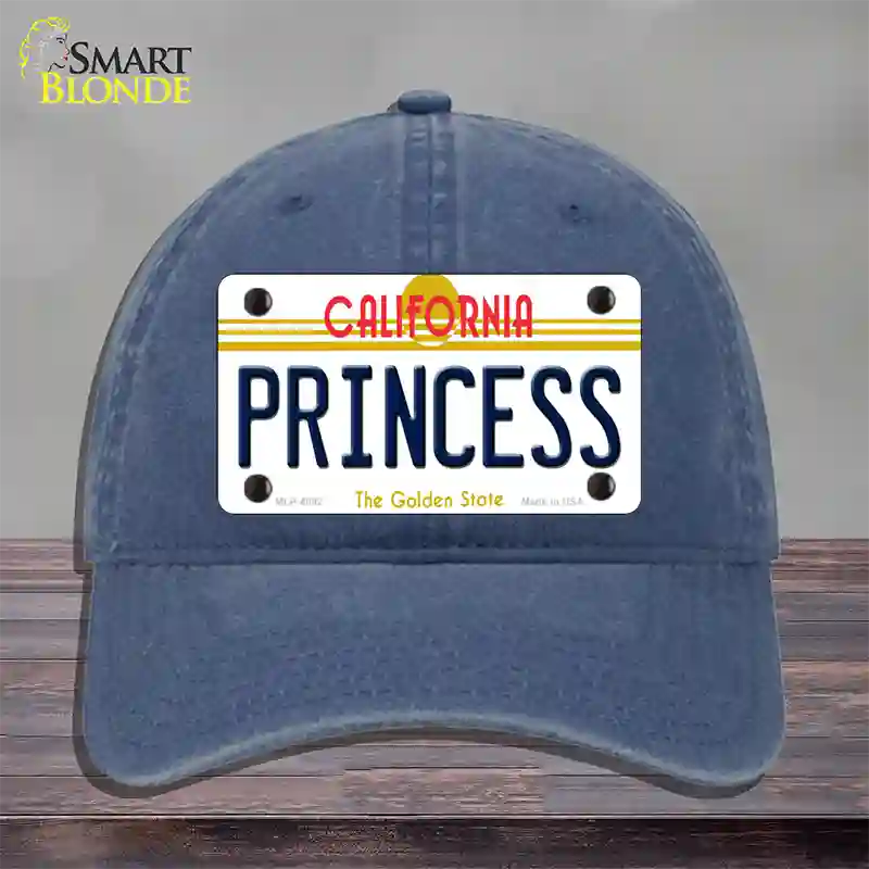 Princess California Novelty License Plate Hat Unconstructed Cotton / Navy