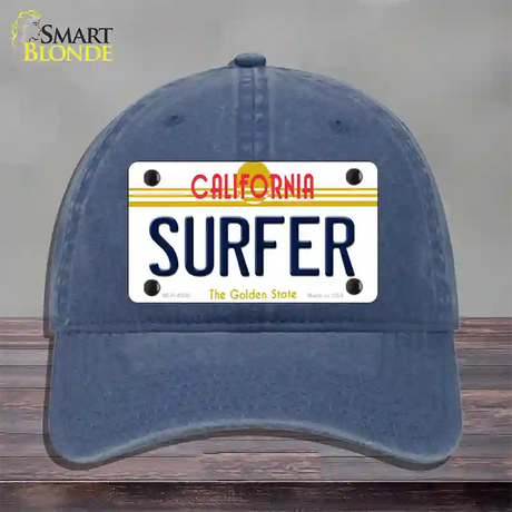 Surfer California Novelty License Plate Hat Unconstructed Cotton / Navy