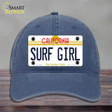 Surf Girl California Novelty License Plate Hat Unconstructed Cotton / Navy