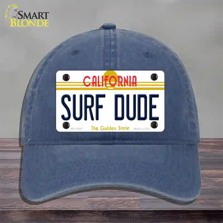 Surf Dude California Novelty License Plate Hat Unconstructed Cotton / Navy