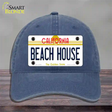 Beach House California Novelty License Plate Hat Unconstructed Cotton / Navy